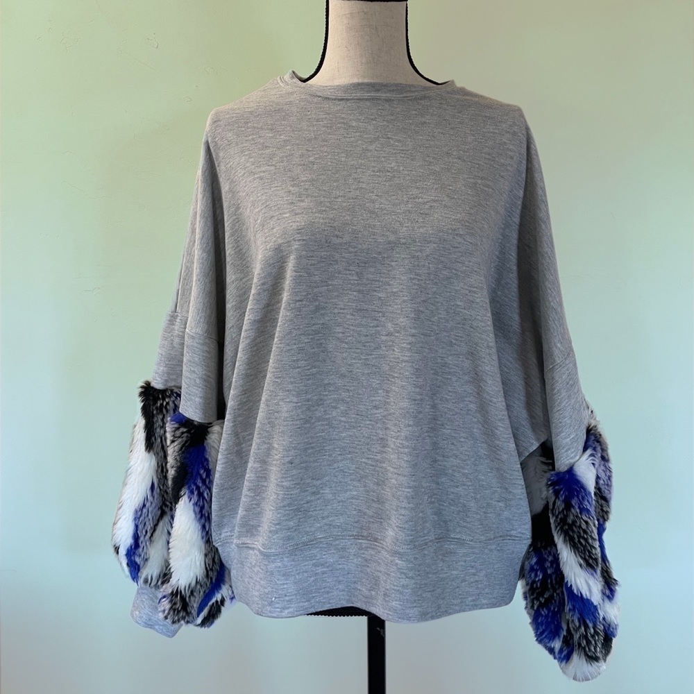 Zara Crewneck w/ faux fur detail